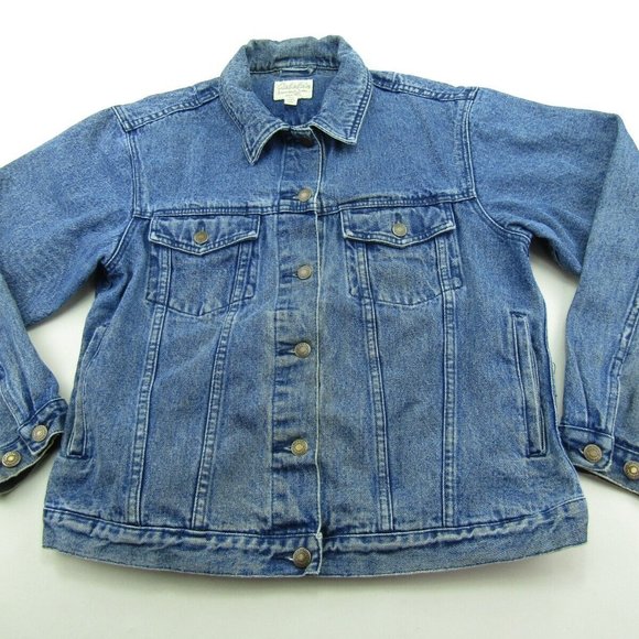 Cabela's Jackets & Blazers - Cabelas Denim Jean Jacket Womens Size Large Blue Trucker Style Button Down